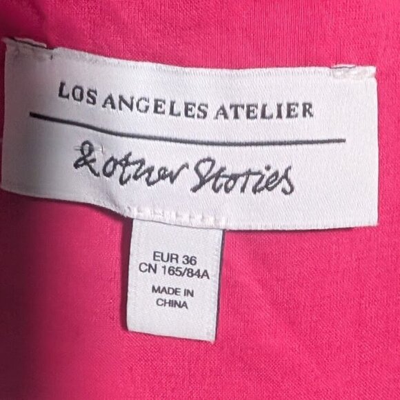 NEW! & Other Stories | Fringed One-Shoulder Midi Dress in Pink - Picture 7 of 13